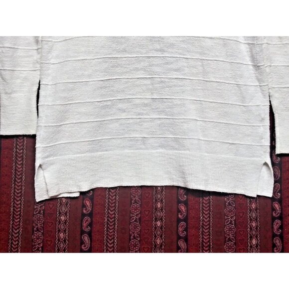 Loft Open Front Cardigan textured ribbed White Business Casual cozy cotton blend - Picture 7 of 8